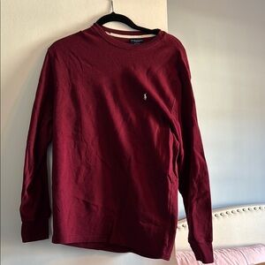 Polo by Ralph Lauren Men's Burgundy Long Sleeve Shirt